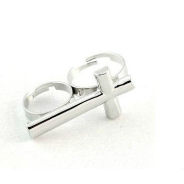 Мода крест кольцо два пальца двухместные кольца ювелирные изделия FR17